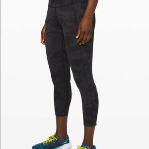 lululemon fast and free high-rise crop 23” - incognito camo multi grey